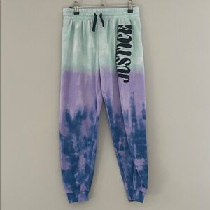 Justice Kids Tie-Dye Sweatpants - Green and Purple